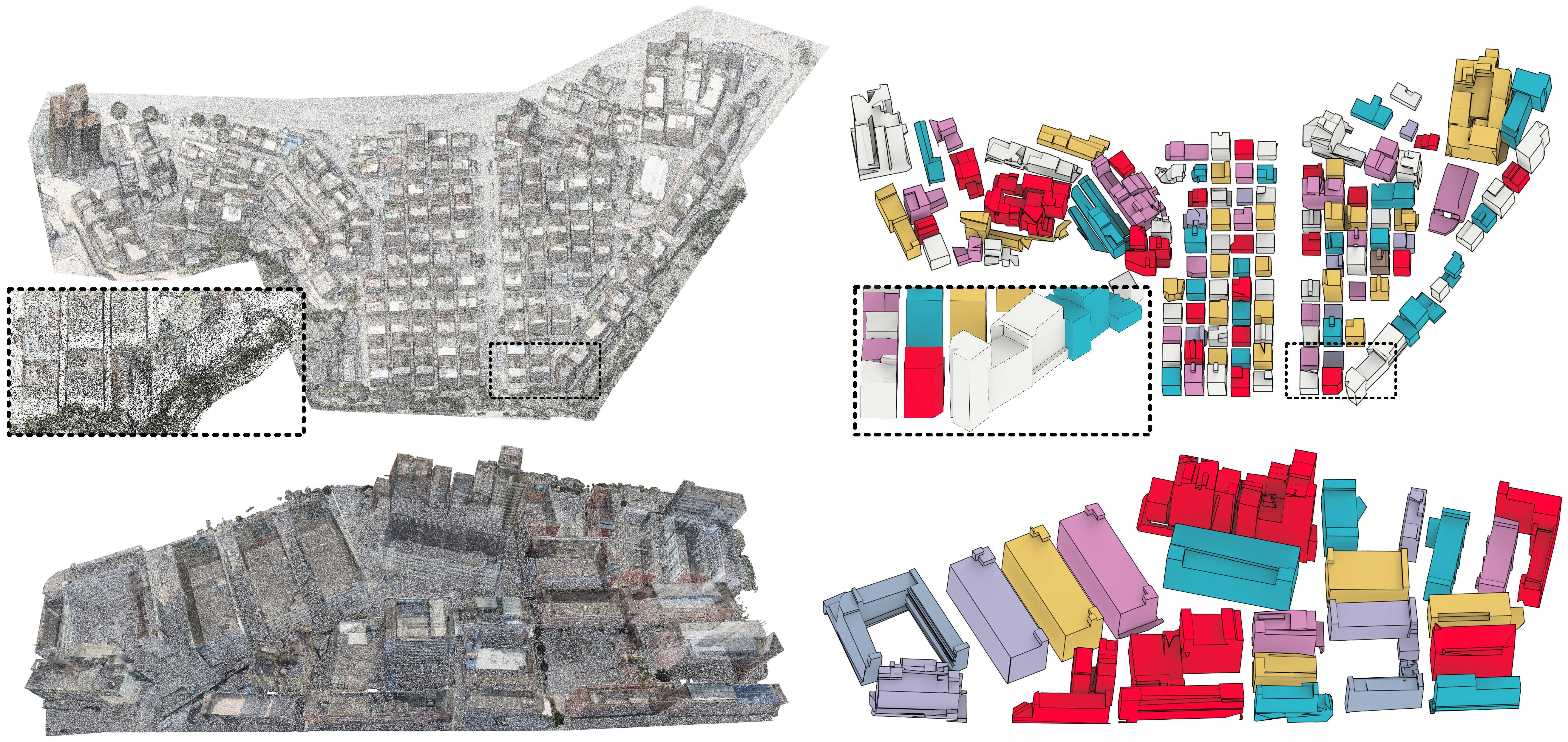 Architectural Instance Segmentation and Structural Reconstruction for Urban Point Clouds